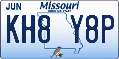 MO license plate KH8Y8P