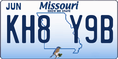 MO license plate KH8Y9B