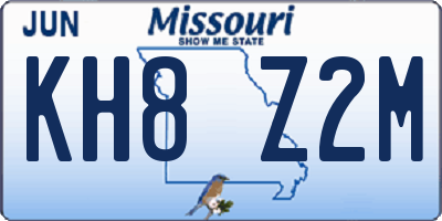 MO license plate KH8Z2M