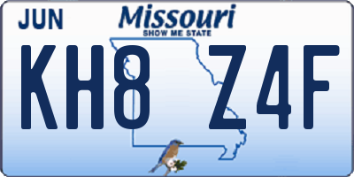MO license plate KH8Z4F