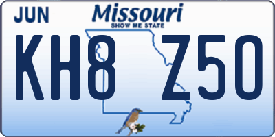 MO license plate KH8Z5O
