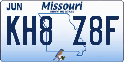 MO license plate KH8Z8F