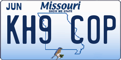 MO license plate KH9C0P