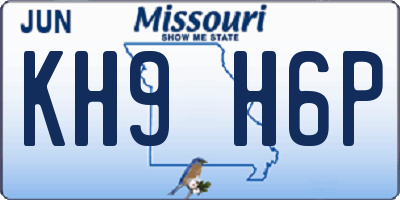 MO license plate KH9H6P