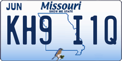 MO license plate KH9I1Q