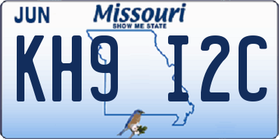 MO license plate KH9I2C
