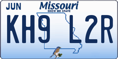 MO license plate KH9L2R