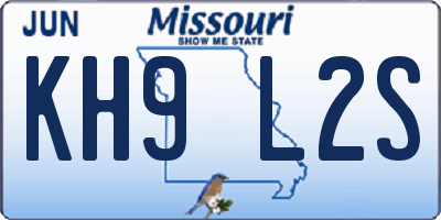 MO license plate KH9L2S