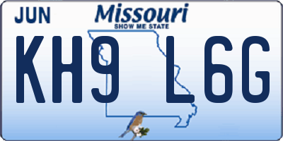 MO license plate KH9L6G