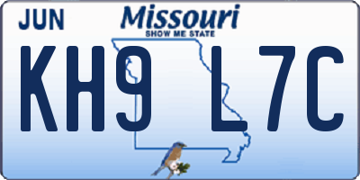 MO license plate KH9L7C