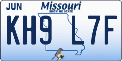 MO license plate KH9L7F