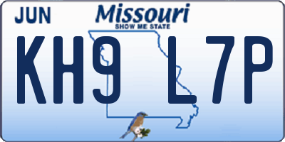 MO license plate KH9L7P