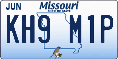 MO license plate KH9M1P