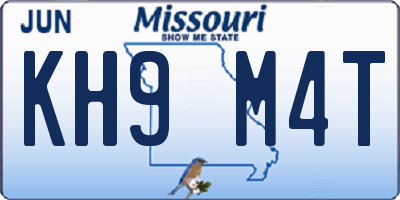 MO license plate KH9M4T