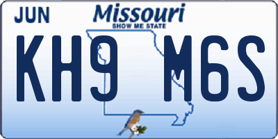 MO license plate KH9M6S