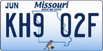 MO license plate KH9O2F