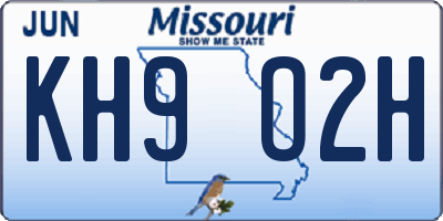 MO license plate KH9O2H