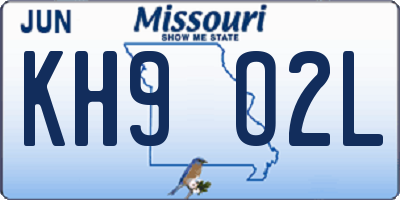 MO license plate KH9O2L