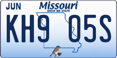 MO license plate KH9O5S