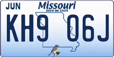 MO license plate KH9O6J