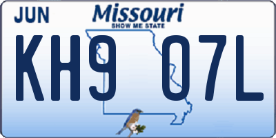 MO license plate KH9O7L