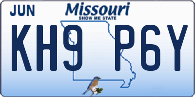 MO license plate KH9P6Y