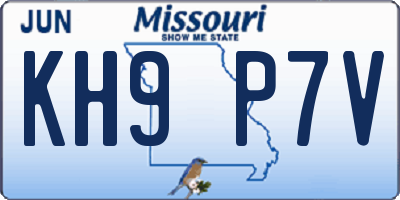 MO license plate KH9P7V