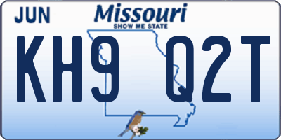 MO license plate KH9Q2T