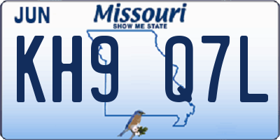 MO license plate KH9Q7L