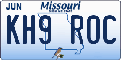 MO license plate KH9R0C
