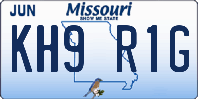 MO license plate KH9R1G