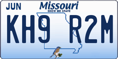 MO license plate KH9R2M