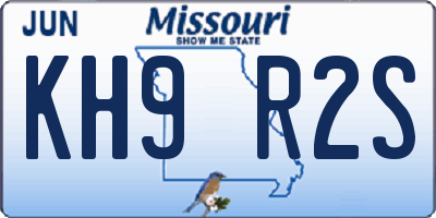 MO license plate KH9R2S