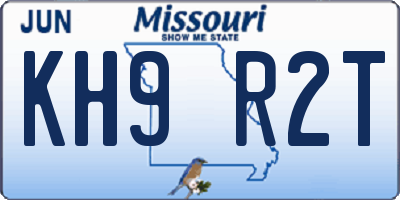 MO license plate KH9R2T