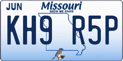 MO license plate KH9R5P