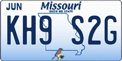 MO license plate KH9S2G