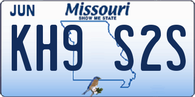 MO license plate KH9S2S