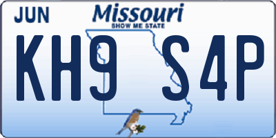 MO license plate KH9S4P