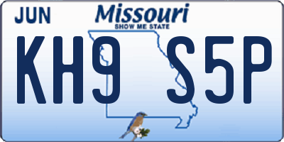MO license plate KH9S5P