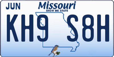 MO license plate KH9S8H