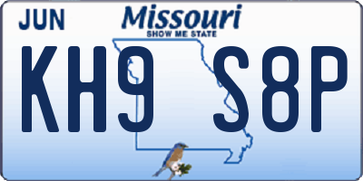 MO license plate KH9S8P