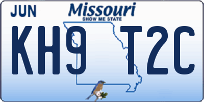 MO license plate KH9T2C