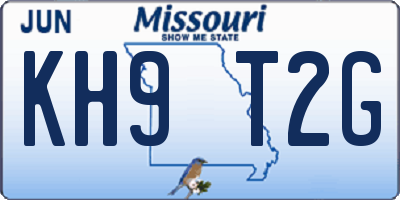 MO license plate KH9T2G