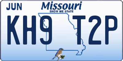 MO license plate KH9T2P