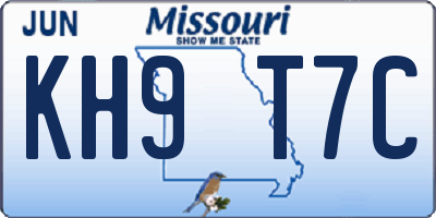 MO license plate KH9T7C