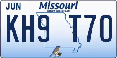 MO license plate KH9T7O
