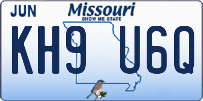 MO license plate KH9U6Q