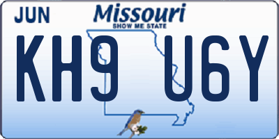 MO license plate KH9U6Y