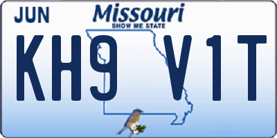MO license plate KH9V1T