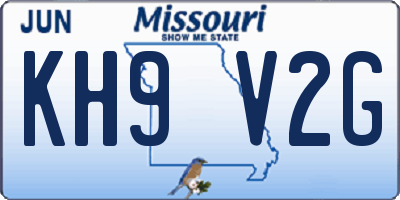 MO license plate KH9V2G